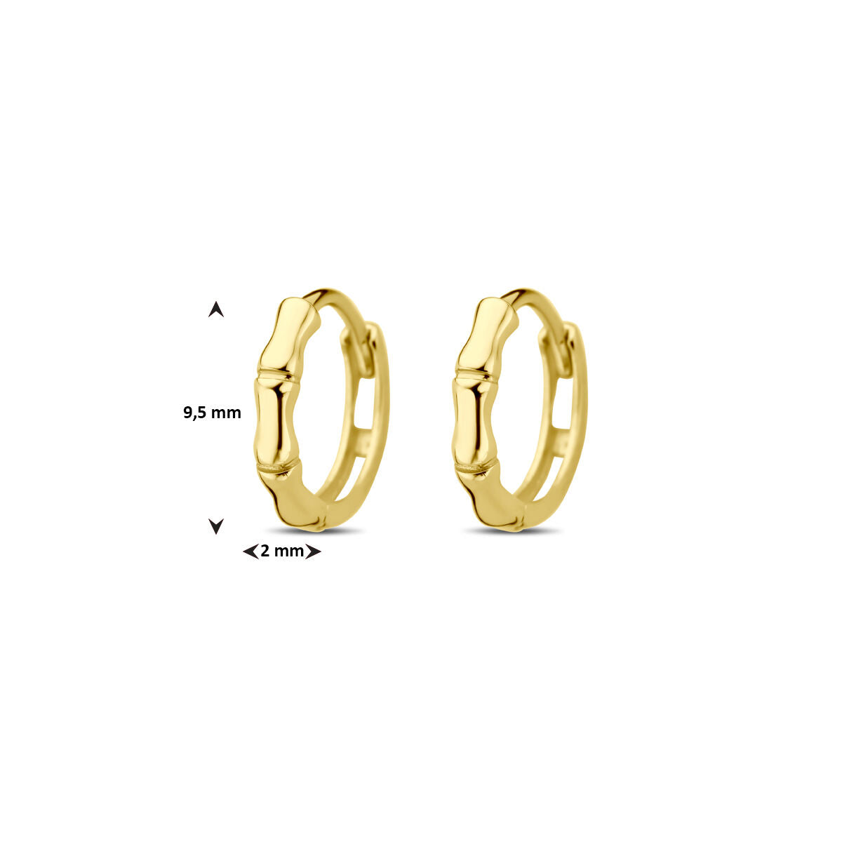créoles 9,5 mm or jaune