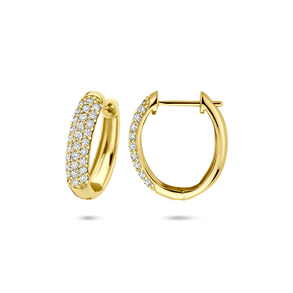 créoles en diamant lab grown 0.755ct (2x 0.3775ct) h si 18 mm or jaune 14K