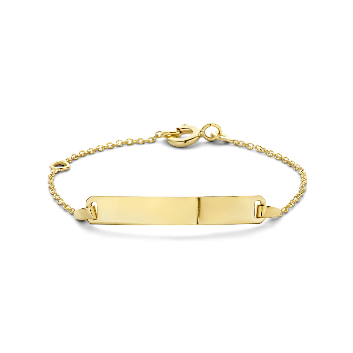 Bracelet en or jaune 9 carats avec plaque gravable de 4,0 mm.