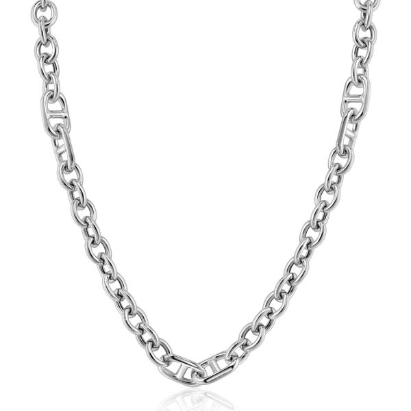 Zilveren ketting met schakels, verstelbaar van 42 tot 45 cm.