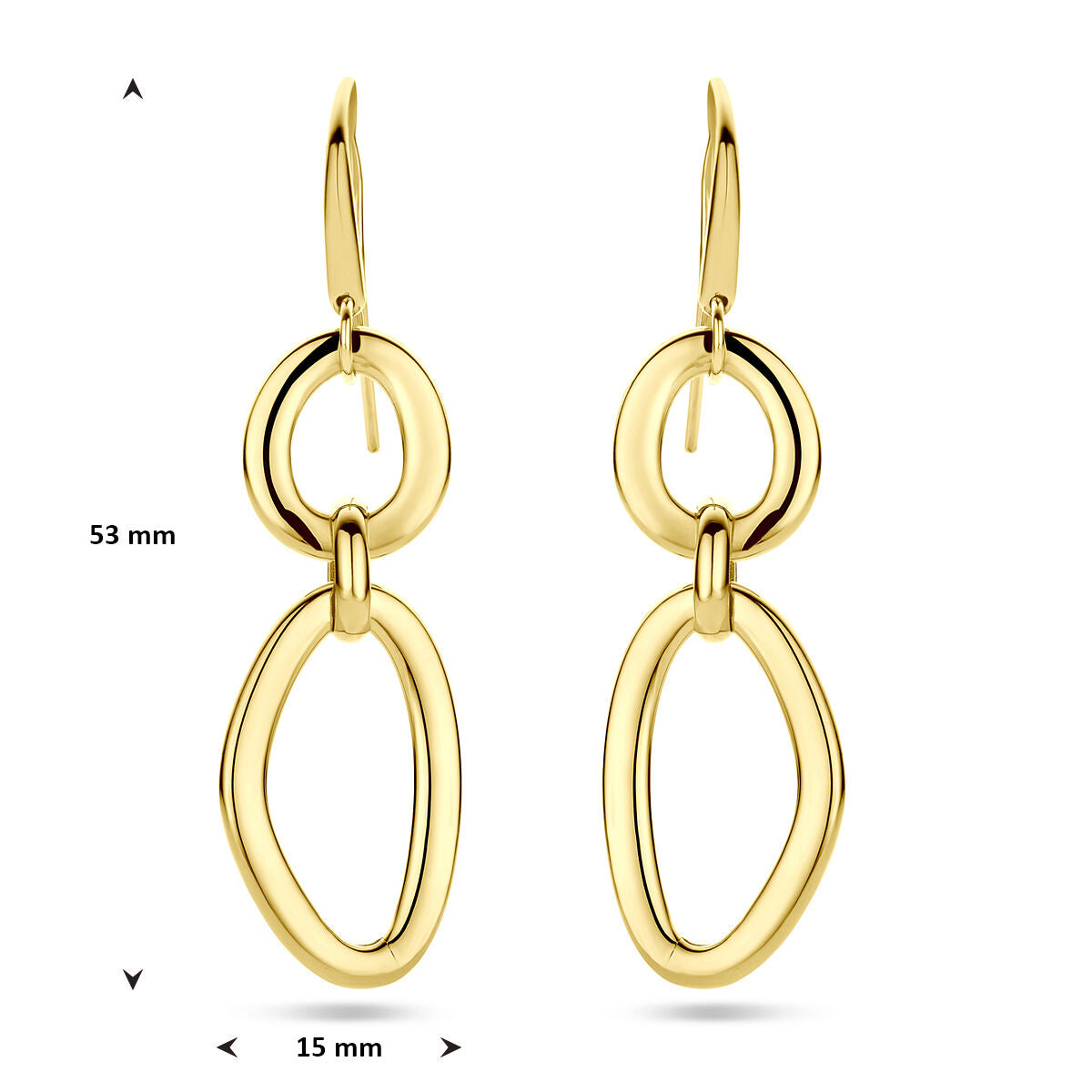 Boucles d'oreilles en or jaune 14k – design long élégant