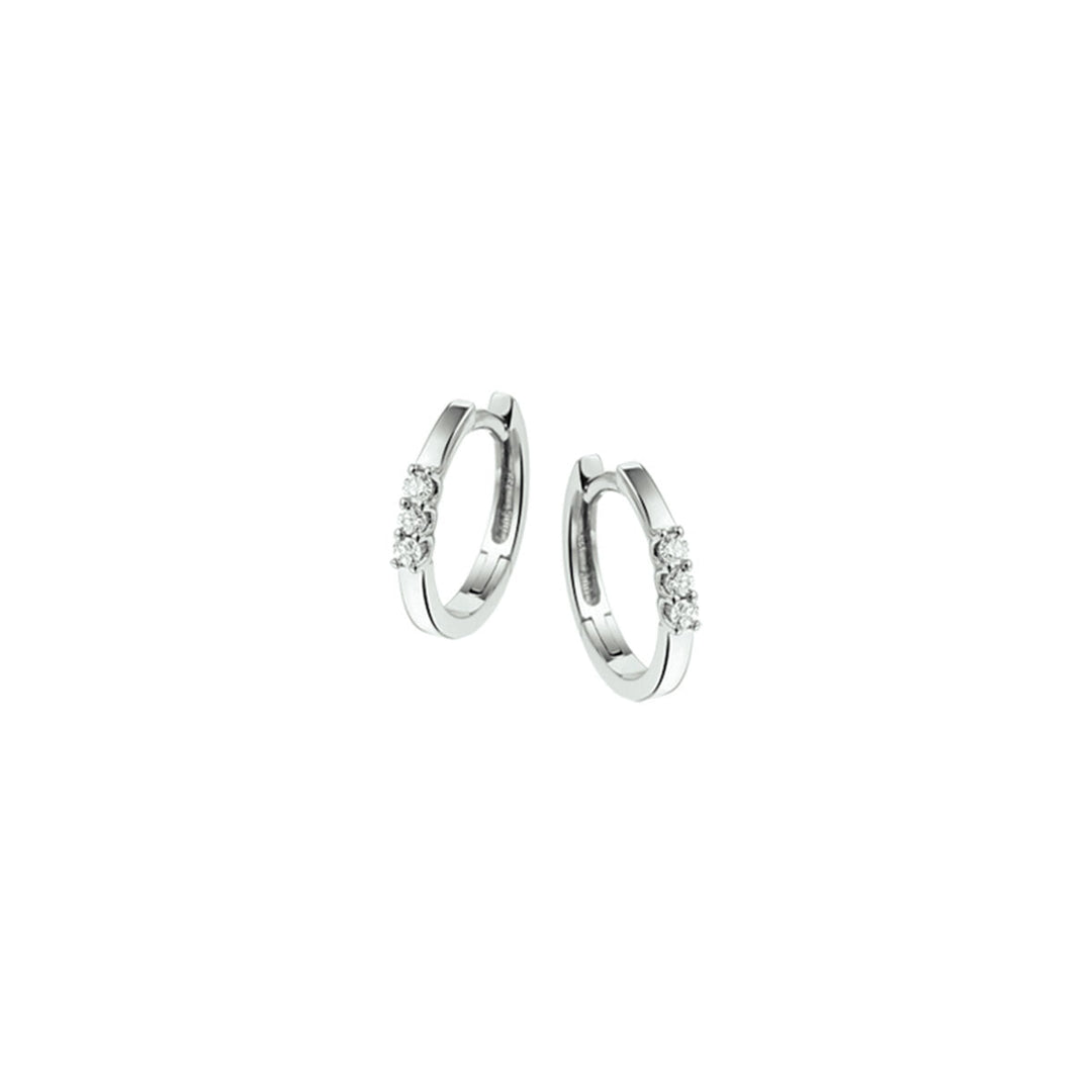 créoles diamant 0.12ct (2x0.06ct) h si or blanc 14K