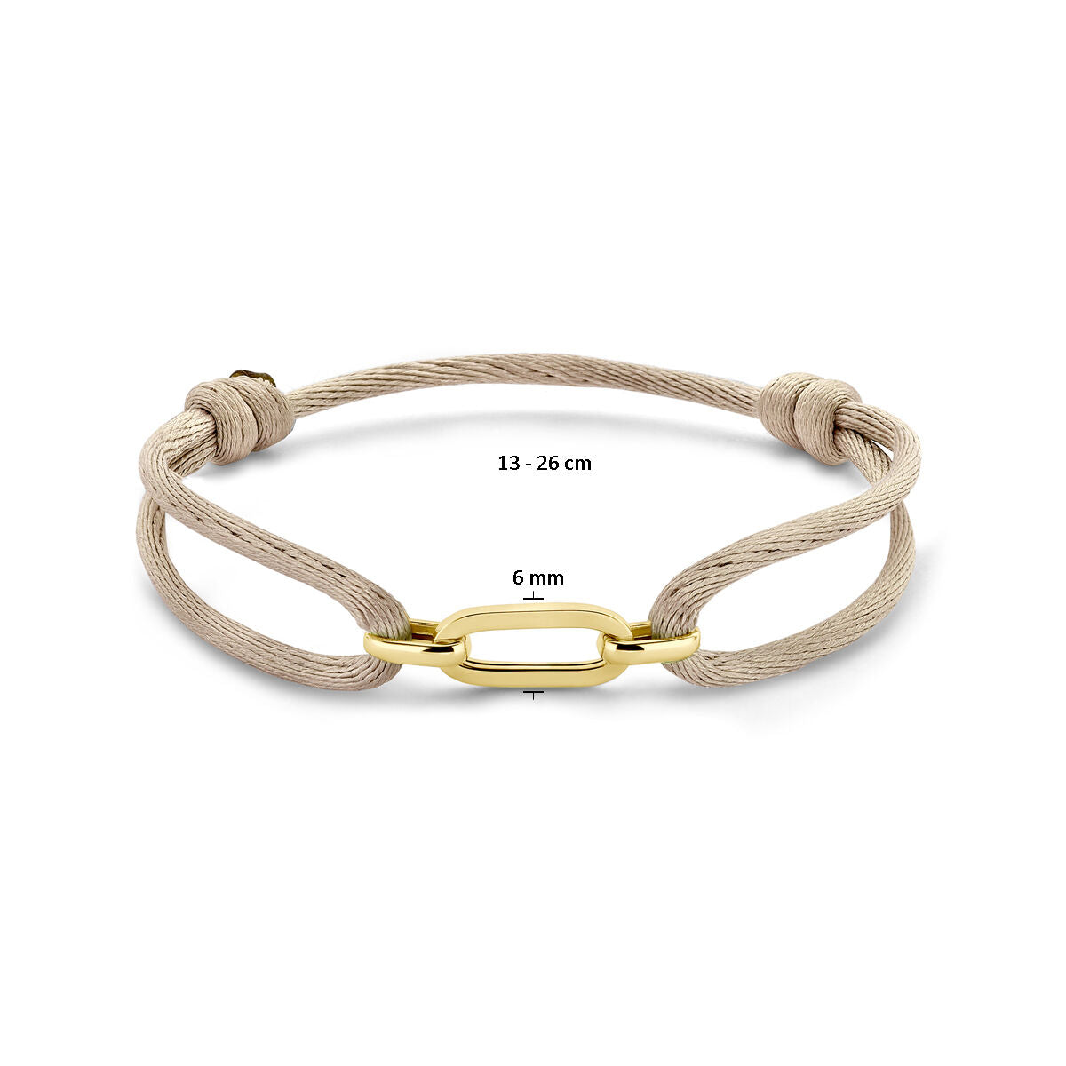 bracelet pour femme en or 14k avec satin et cuir