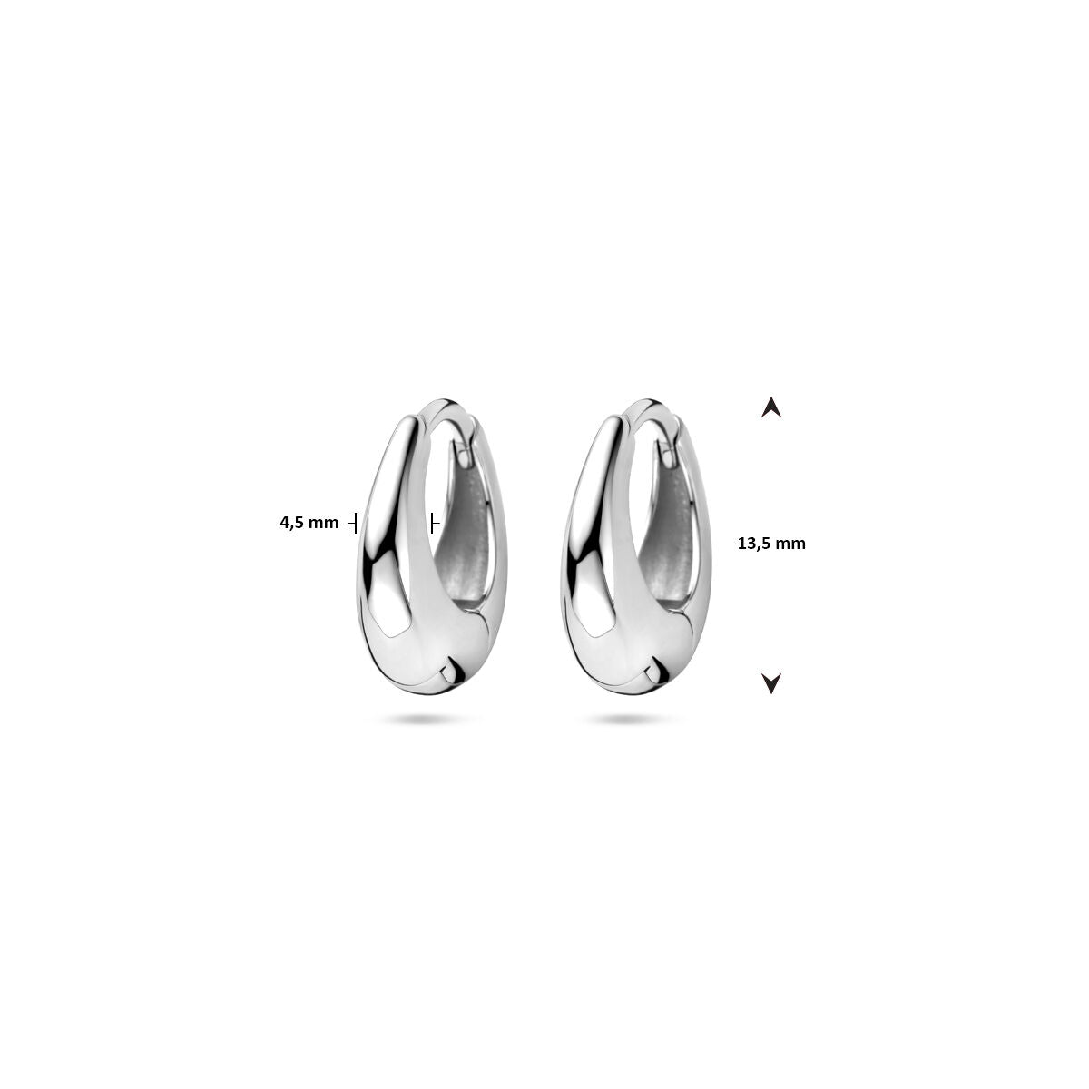 créoles 13,5 mm argent rhodié