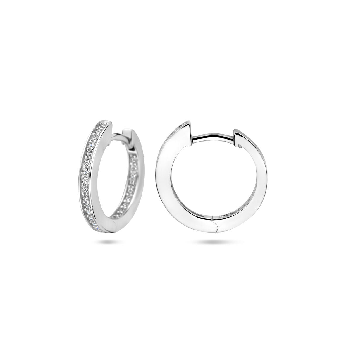 créoles zircone 2 mm tube argent rhodié