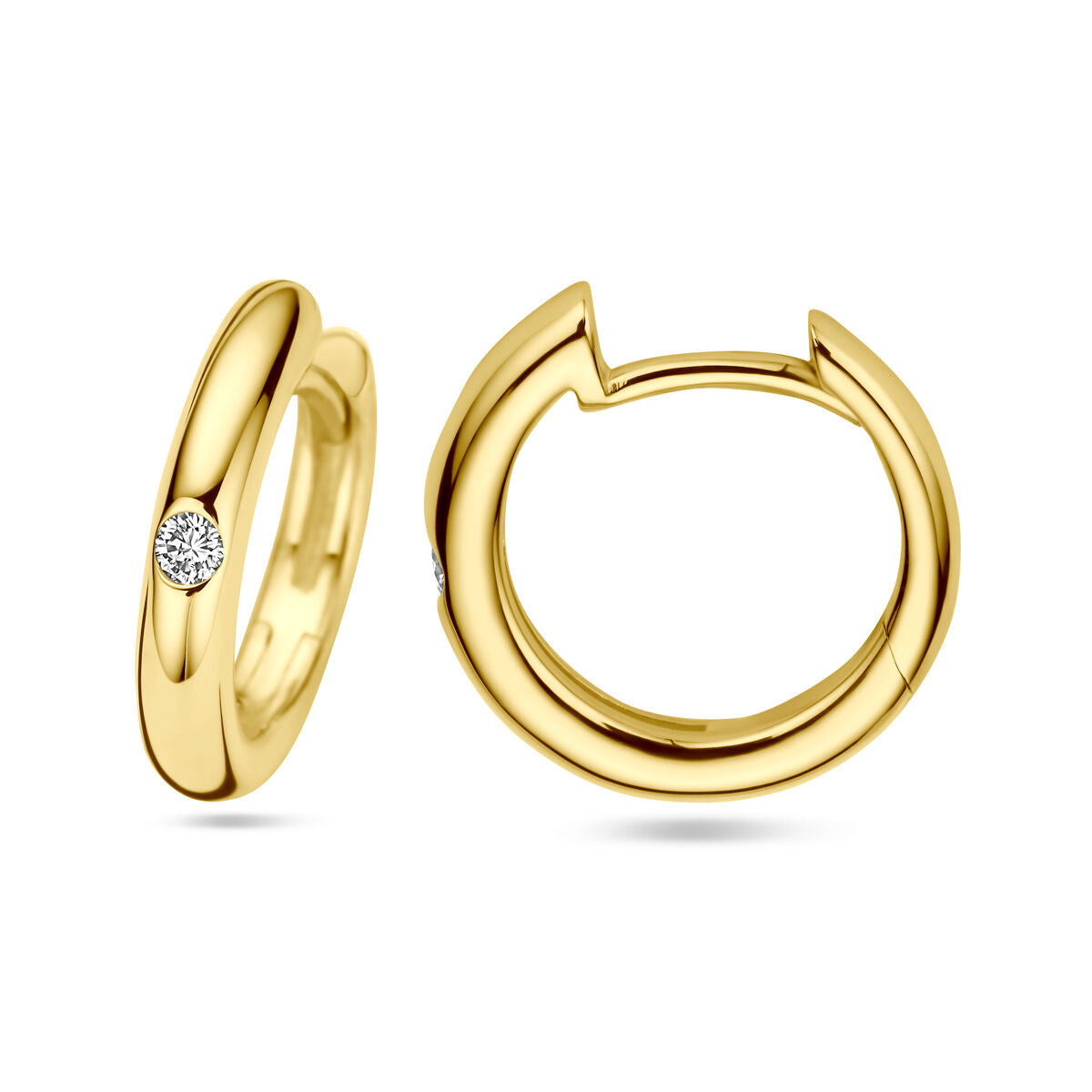 créoles diamant 0.04ct (2x 0.02ct) h si or jaune 14K