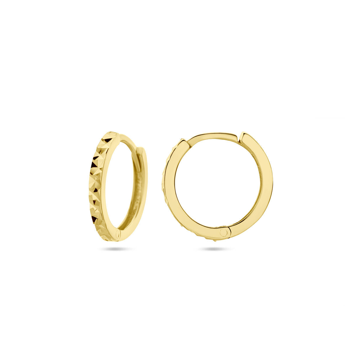 créoles diamantées en or jaune 14K