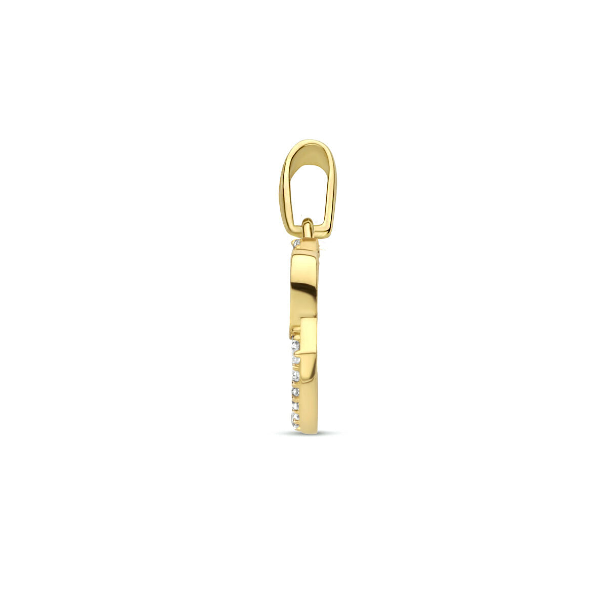 pendentif cœurs zircone 14K or jaune