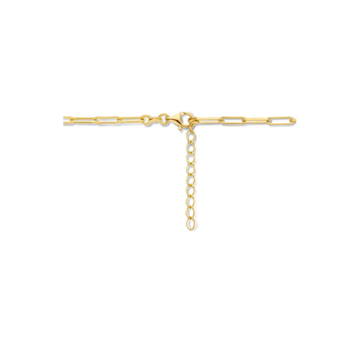 Collier en argent pour femme paperclip tube carré micron plaqué or (jaune)