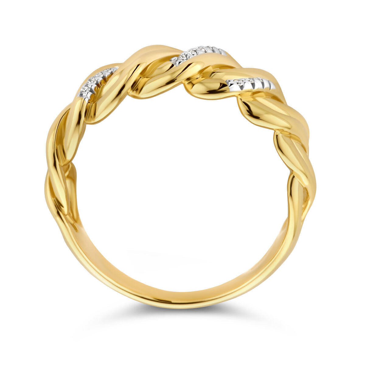 bague diamant 0.04ct h si or jaune 14K