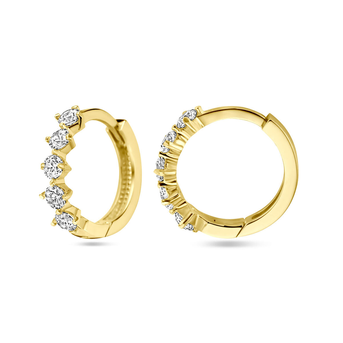 créoles zircone 14K or jaune