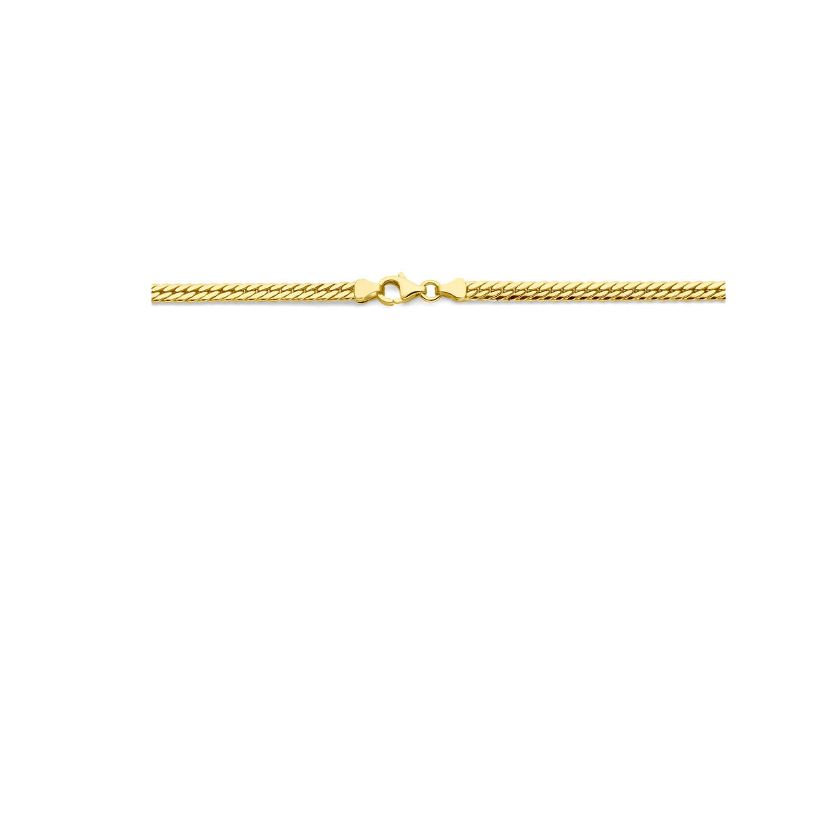 collier gourmette 3,4 mm 43 cm or jaune 14K
