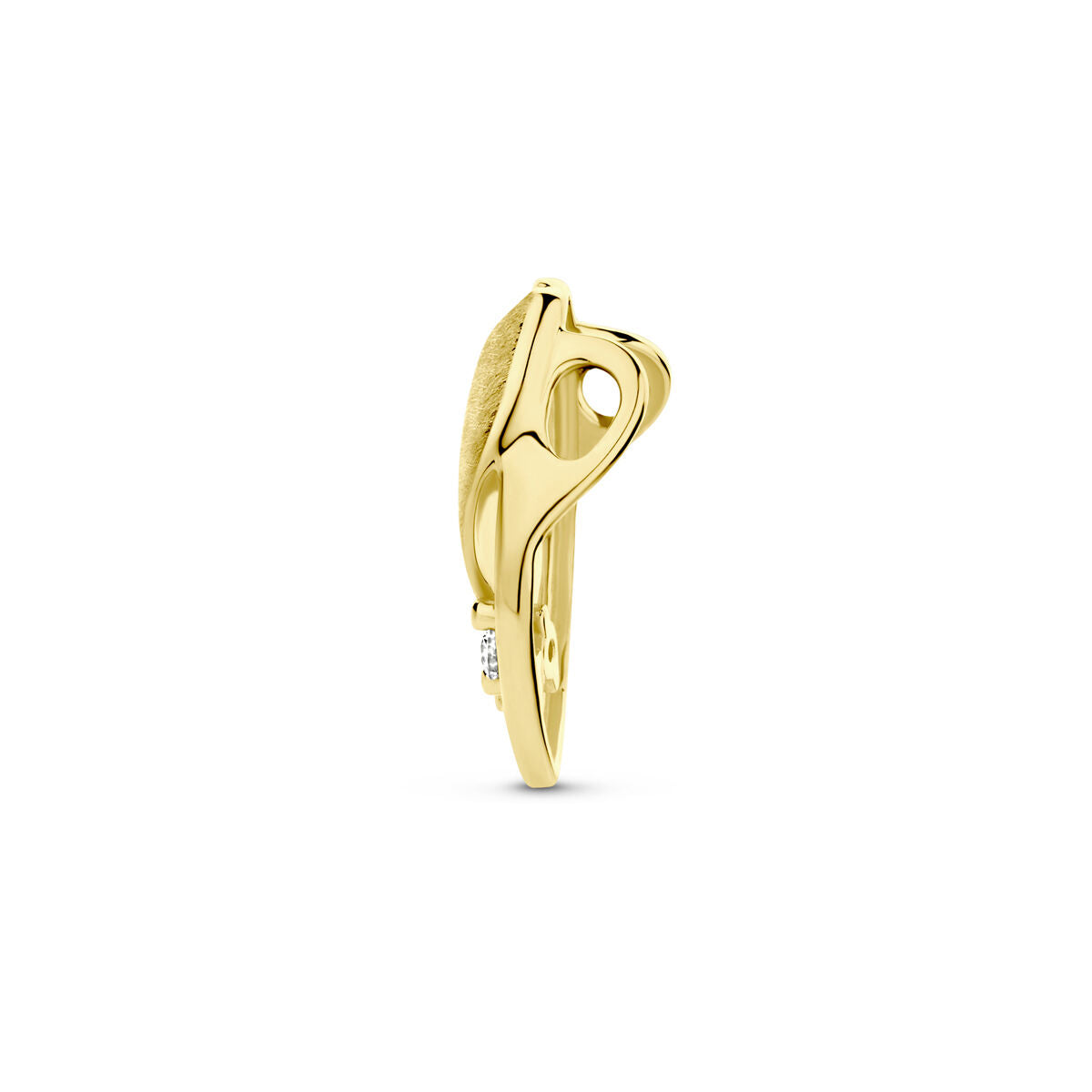 pendentif poli/mat diamant 0.04ct h si or jaune 14K