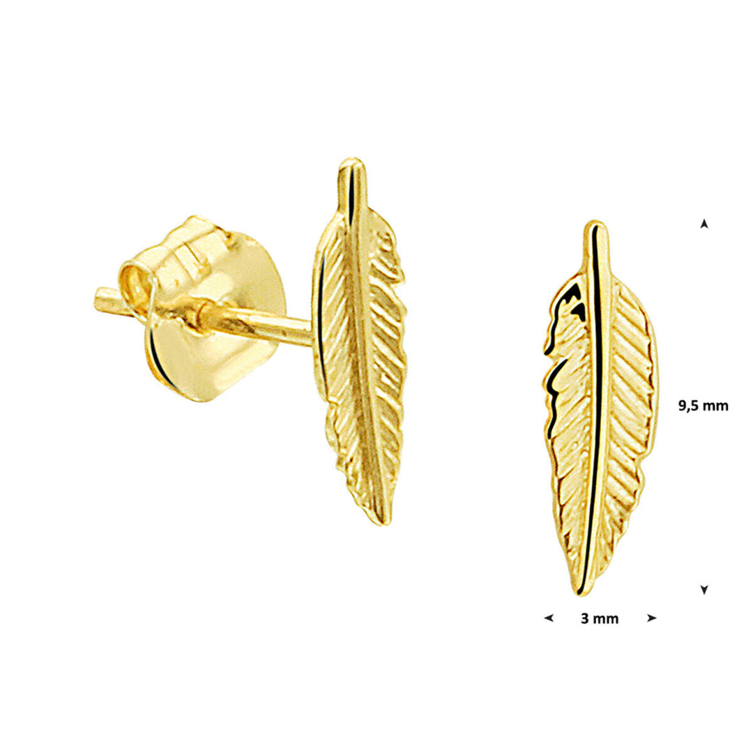 oorknoppen veer 14K geelgoud
