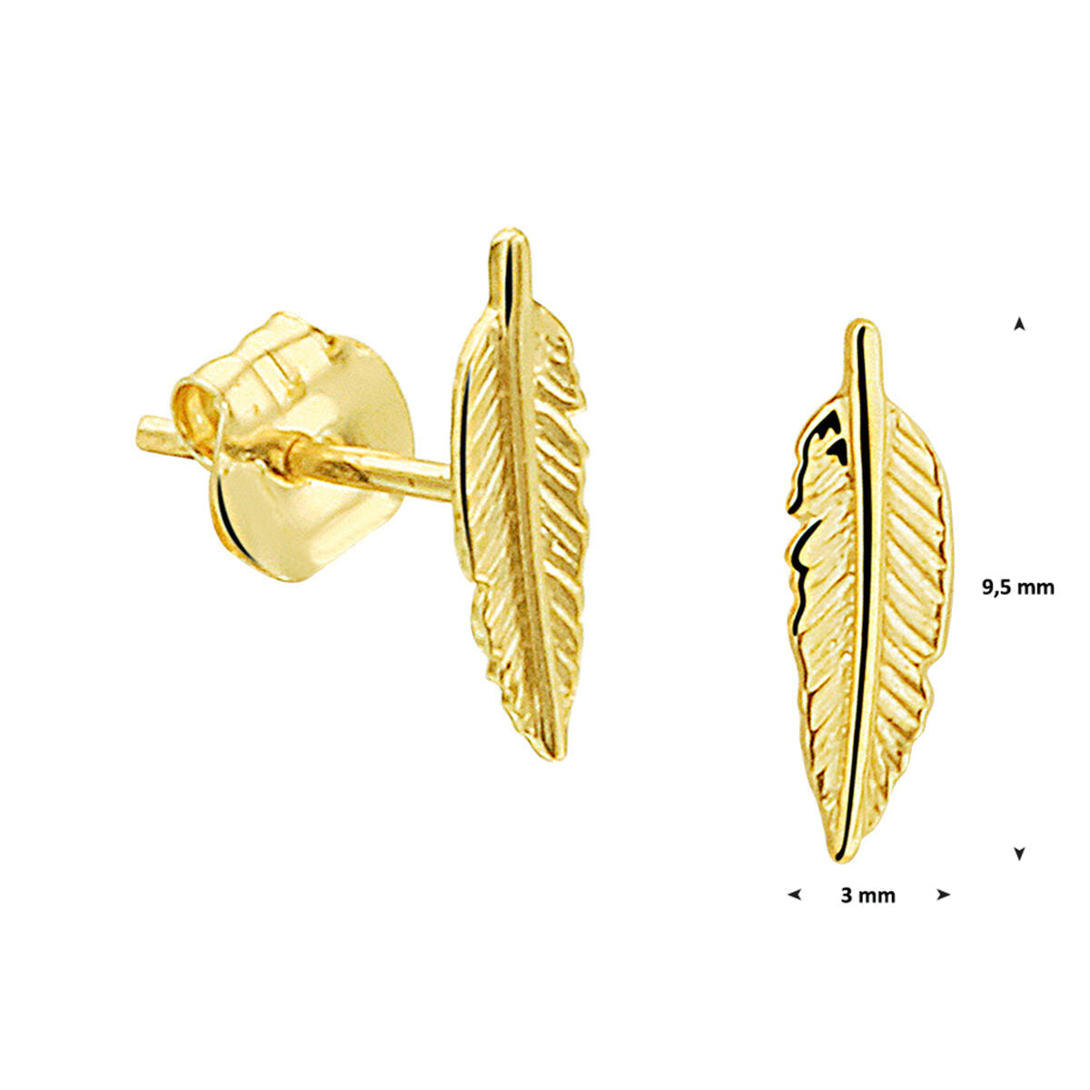 puces d'oreilles ressort or jaune 14K