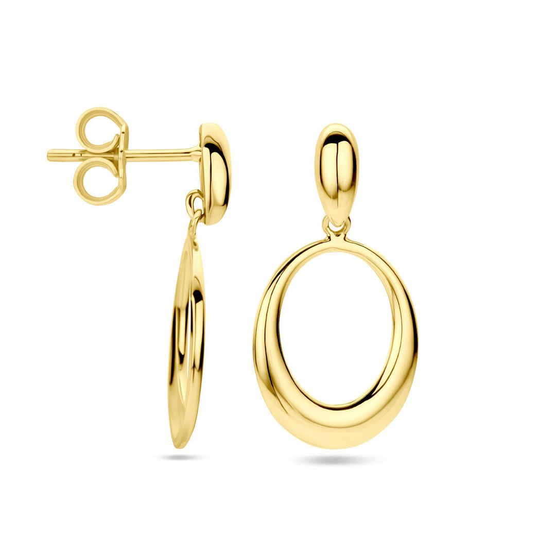 Point Zero oorhangers 14K geelgoud