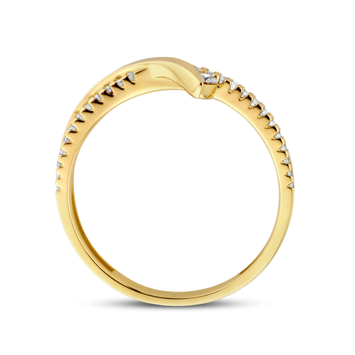 bague diamant 0.13ct h si or jaune 14K