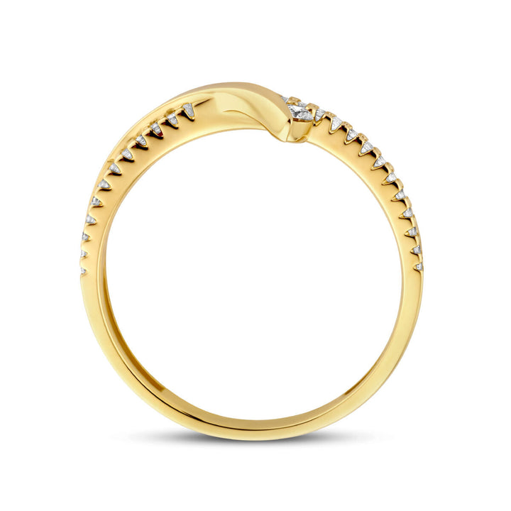 ring diamant 0.13ct h si 14K geelgoud
