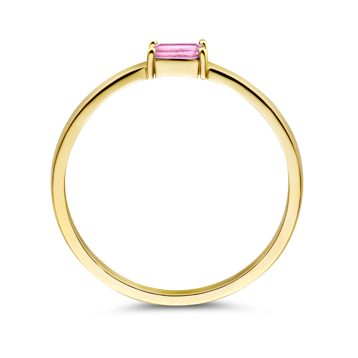 bague avec pierre de naissance tourmaline octobre or jaune 14K