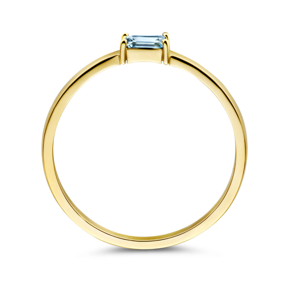 bague avec pierre de naissance topaze décembre 14K or jaune