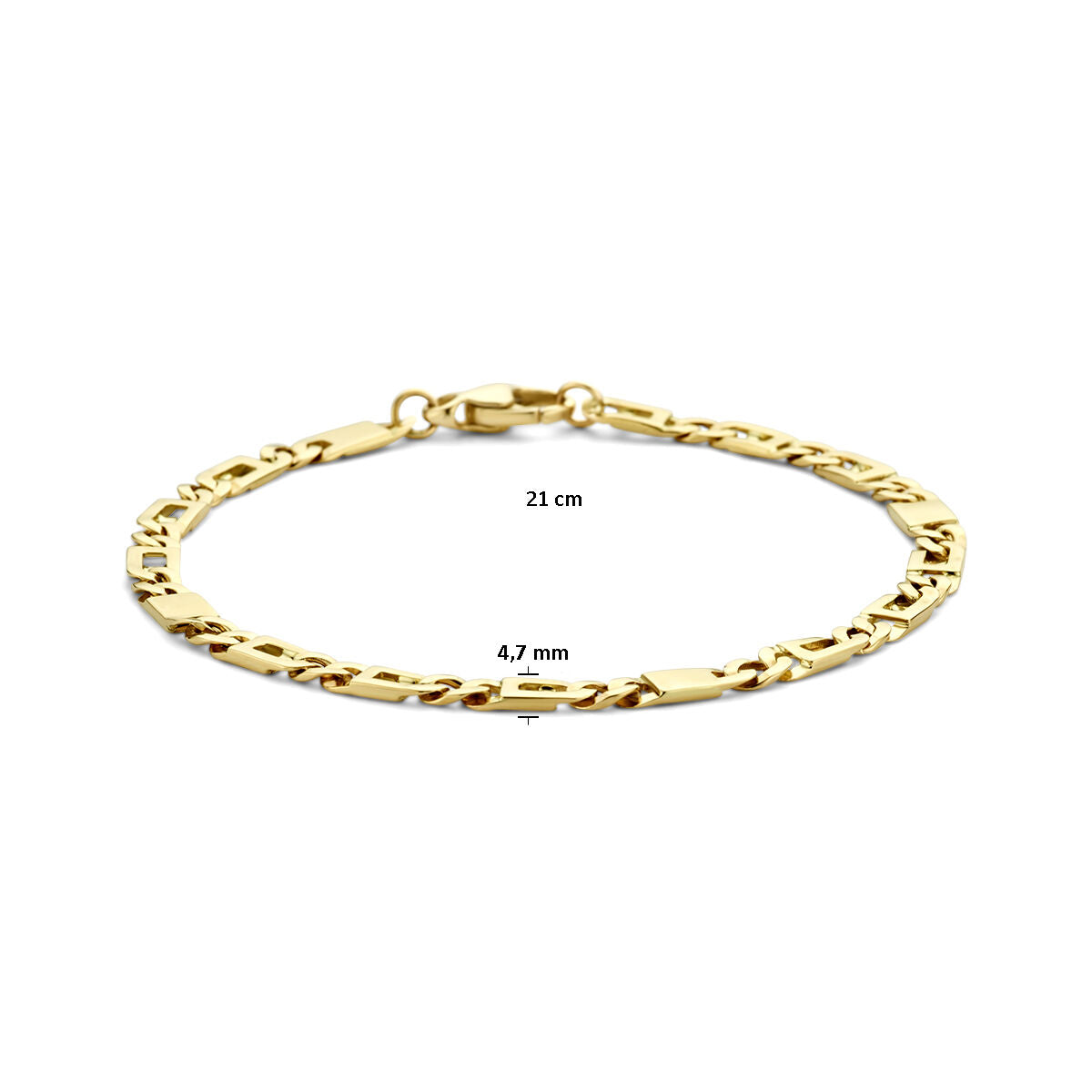 Bracelet en or pour homme œil de faucon 4,7 mm 14K