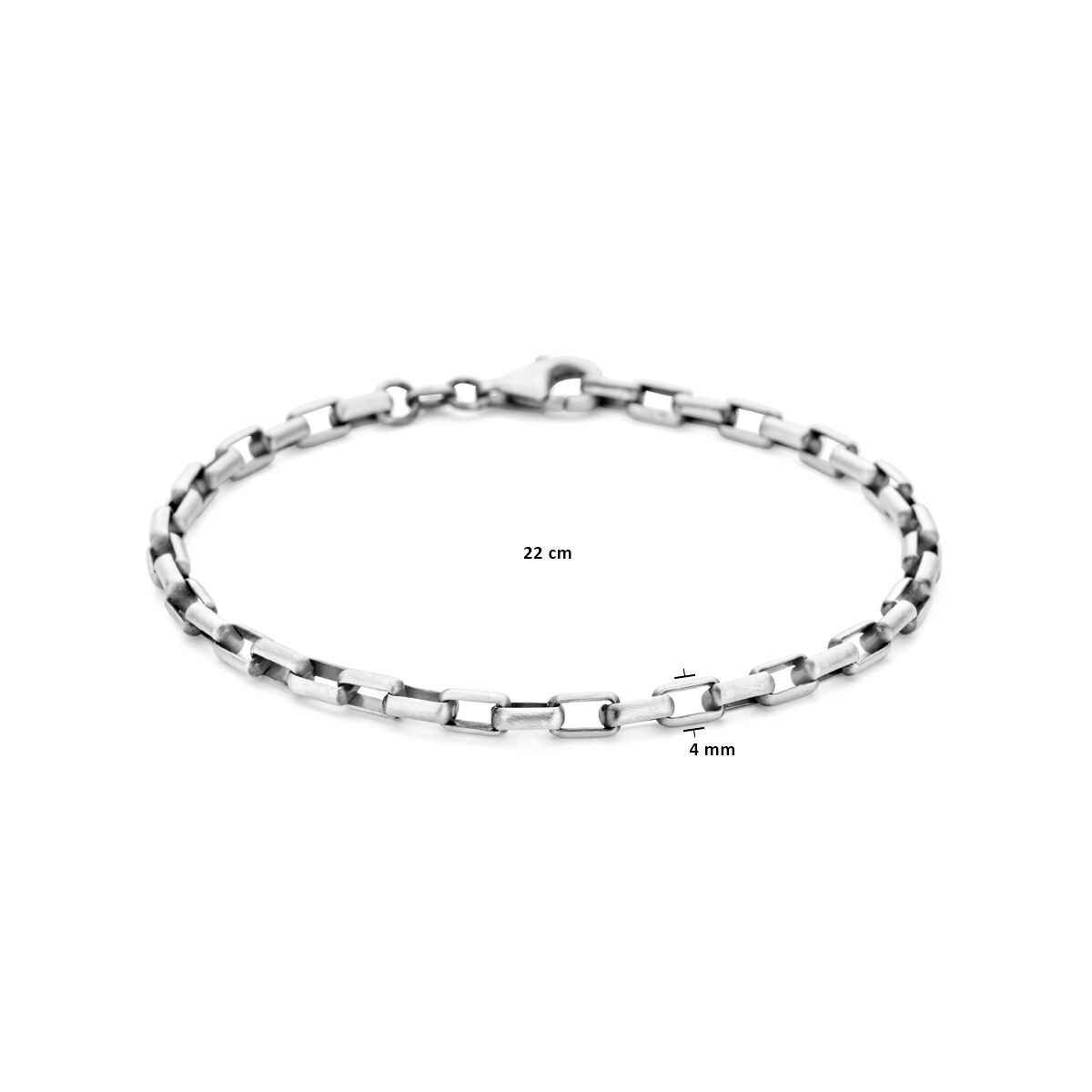 Bracelet en argent pour homme oxi 4,0 mm oxydé