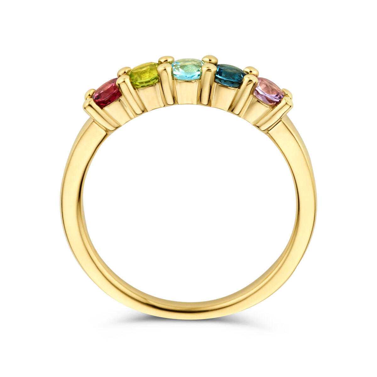 bague pierres naturelles en or jaune 14K