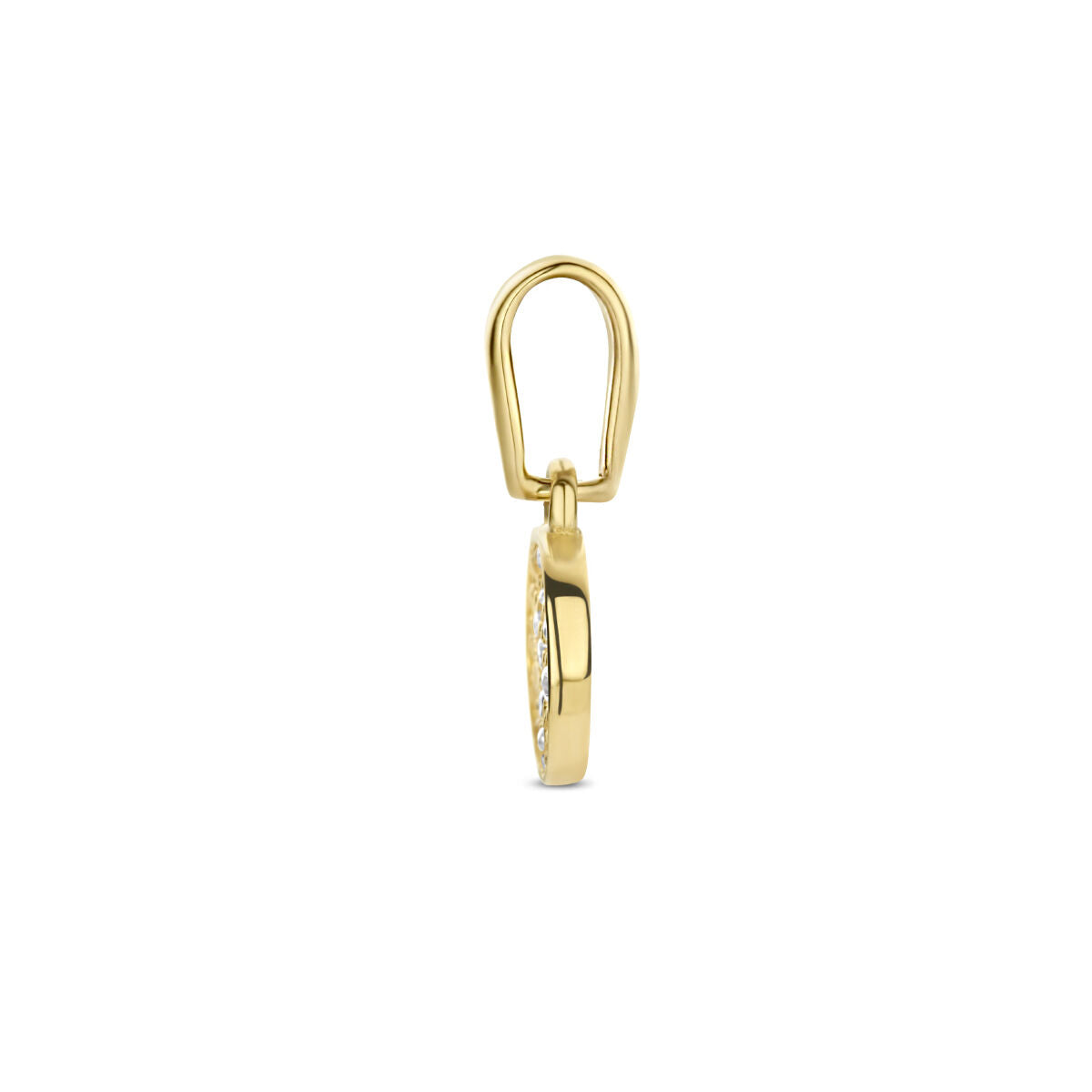 pendentif rond zircone 14K or jaune