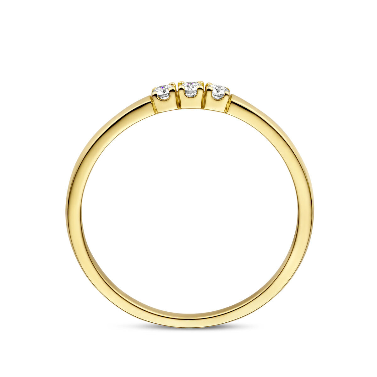 bague mémoire trilogie diamant 0.09ct h si or jaune 14K