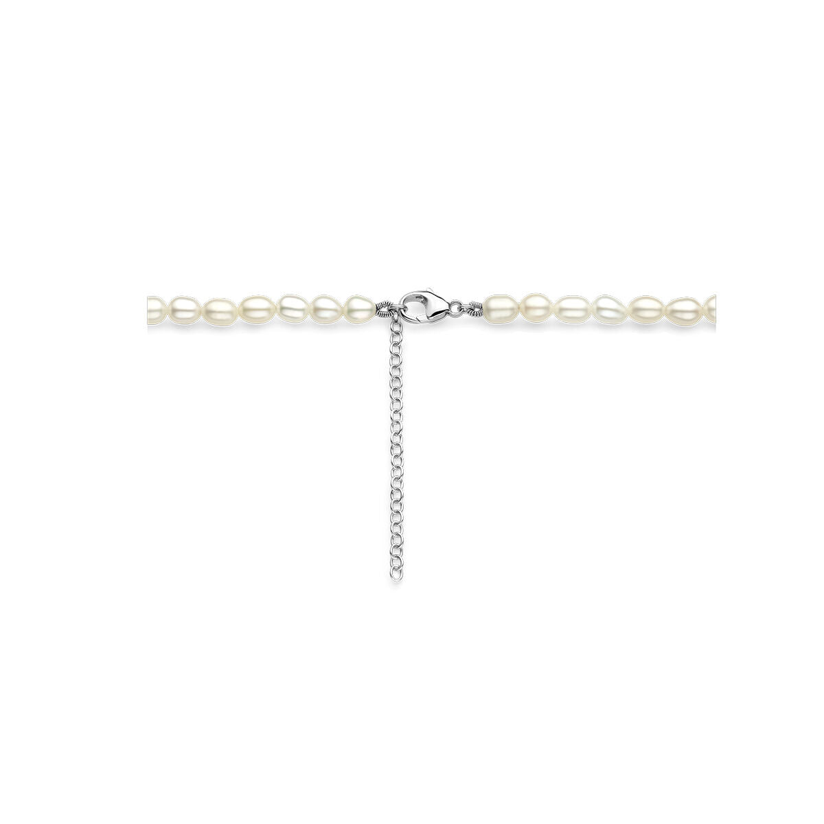 Collier argent pour femme perles rhodié