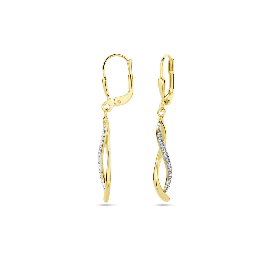 oorhangers zirkonia 14K geelgoud