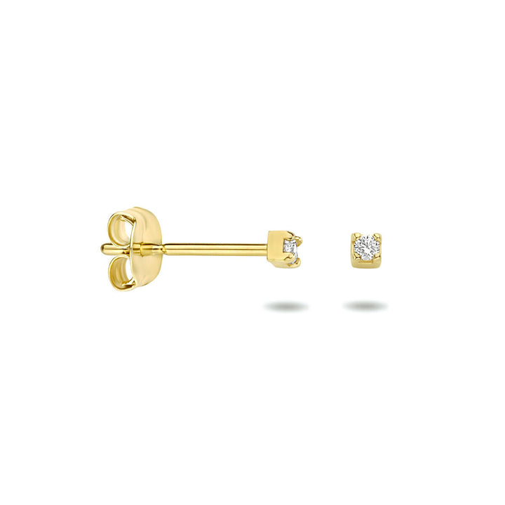 oorknoppen zirkonia 14K geelgoud