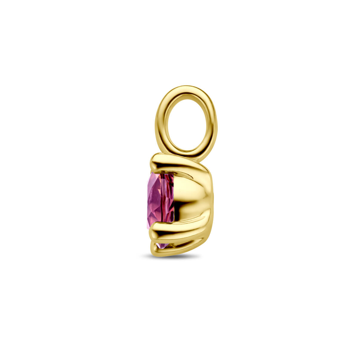 pendentif en rhodolite rose en or jaune 14K