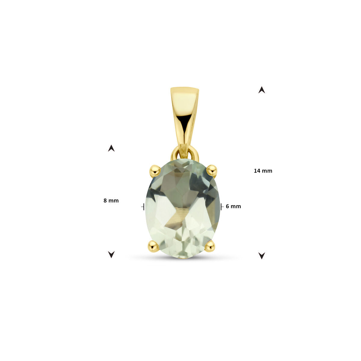 pendentif améthyste verte 14K or jaune