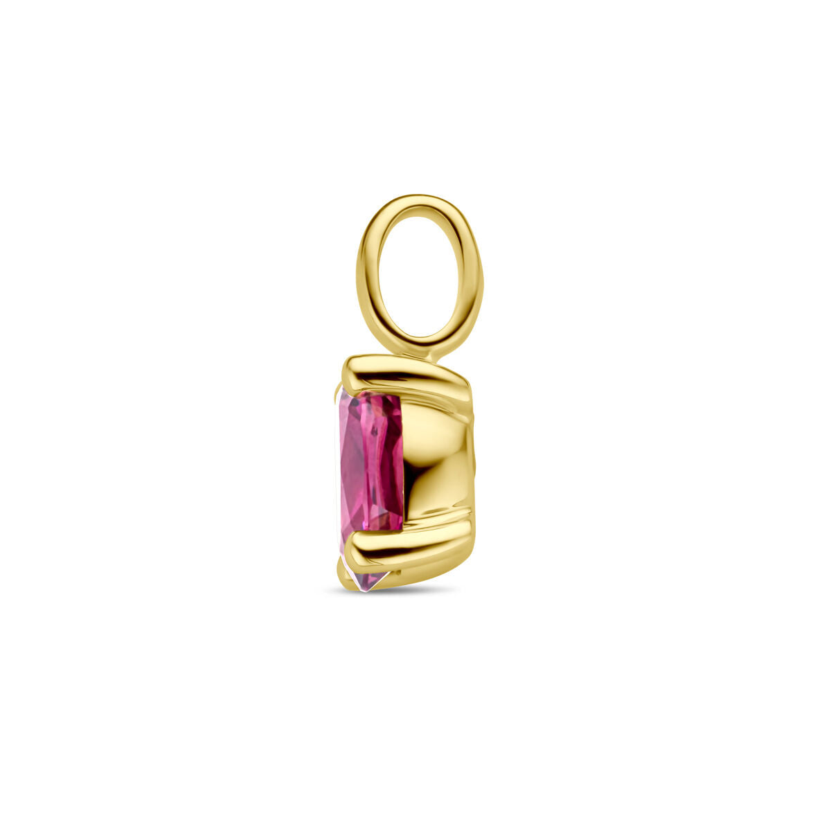 pendentif en rhodolite rose en or jaune 14K