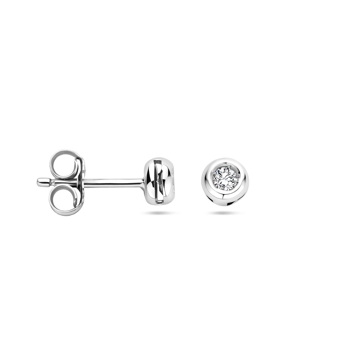 puces d'oreilles diamant 0.10 ct (2x 0.05ct) h si or blanc 14K