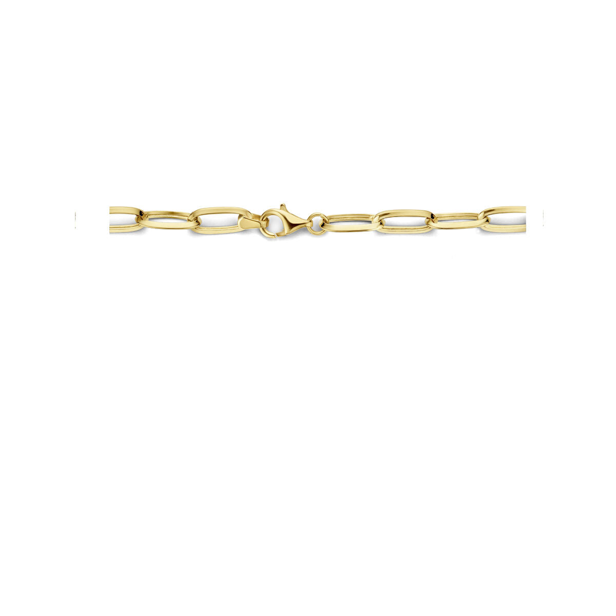 collier paperclip tube pointu 6,0 mm 43 cm or jaune 14K