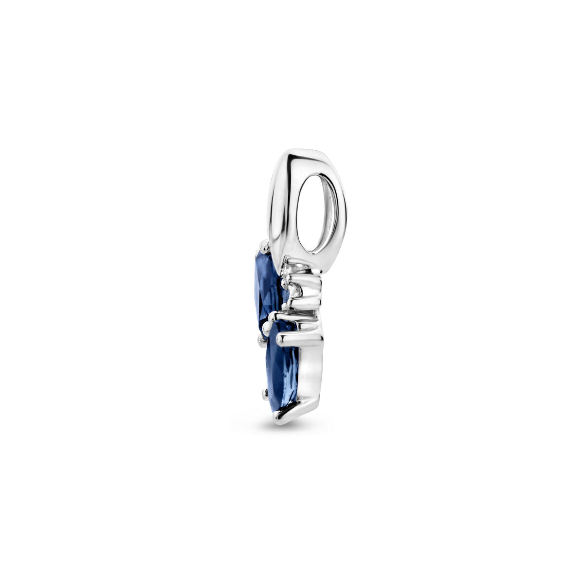 pendentif saphir et diamant 0.02ct h p1 or blanc 14K