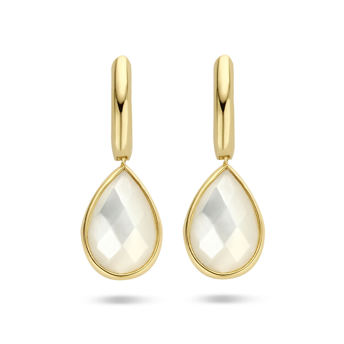 créoles en nacre 14K or jaune