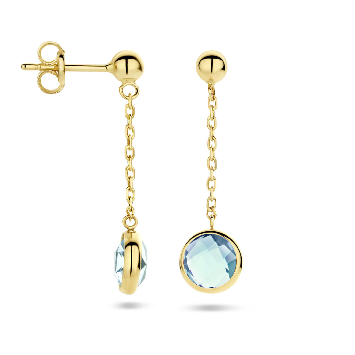 boucles d'oreilles topaze 14K or jaune