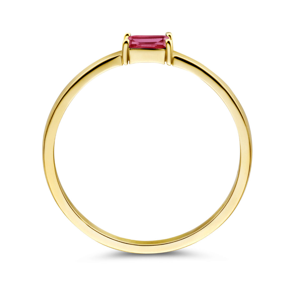 bague avec pierre de naissance rubis juillet 14K or jaune
