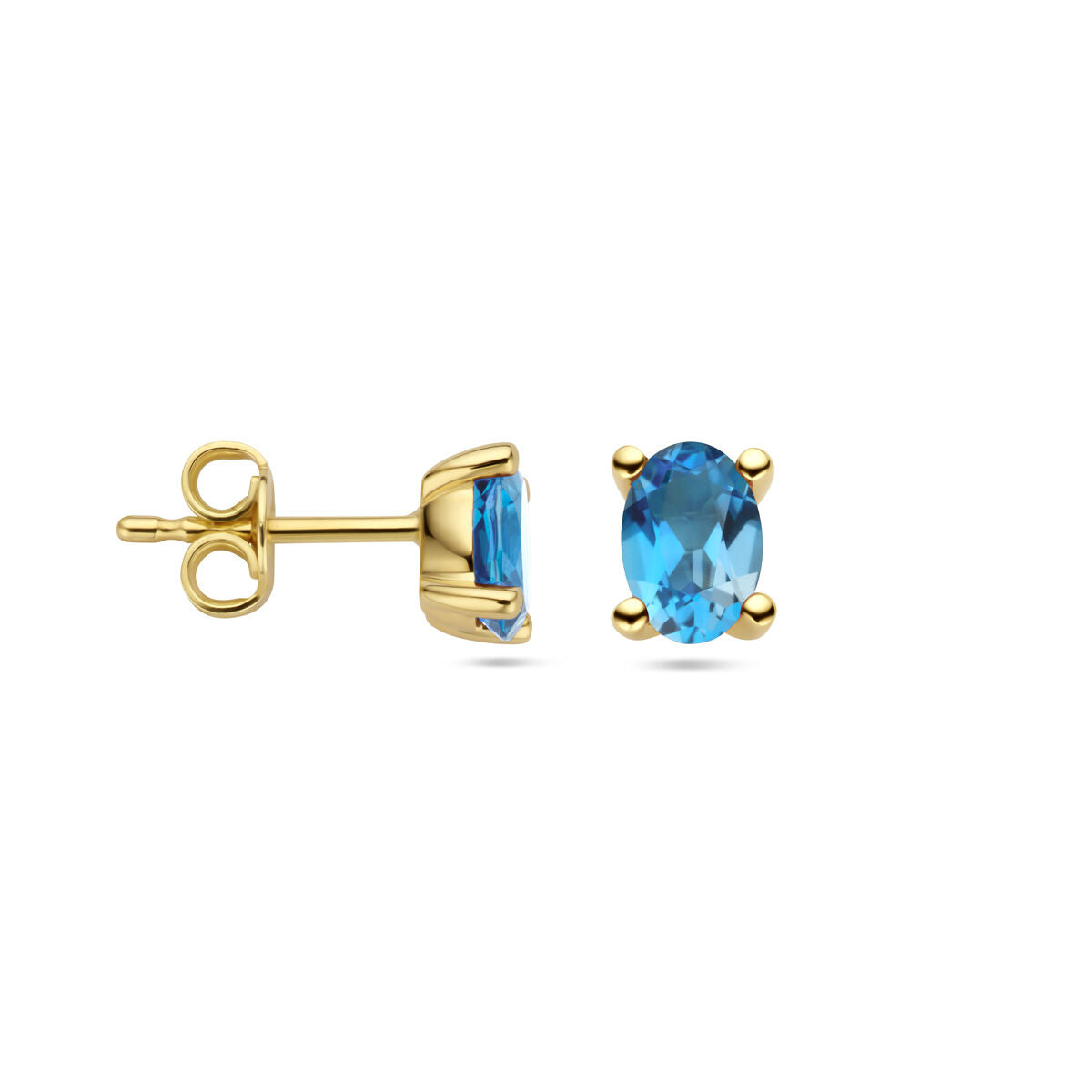 puces d'oreilles topaze london bleu 14K or jaune