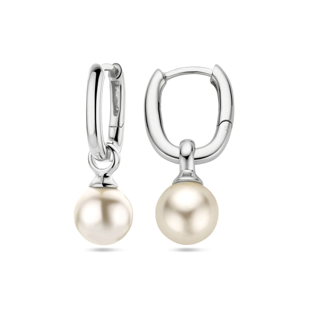 oorringen synth. parel zilver gerhodineerd