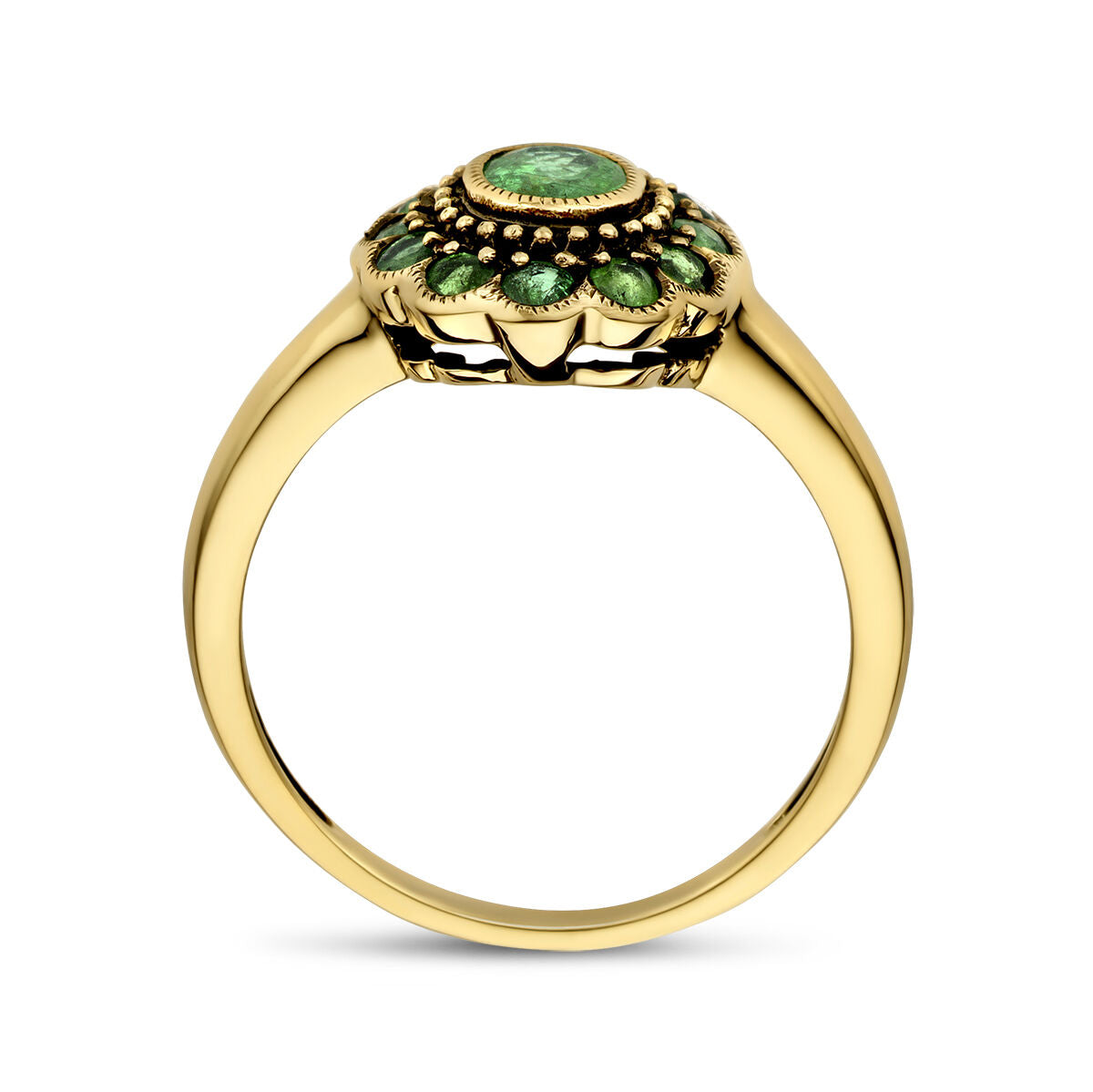 bague émeraude 14K or jaune