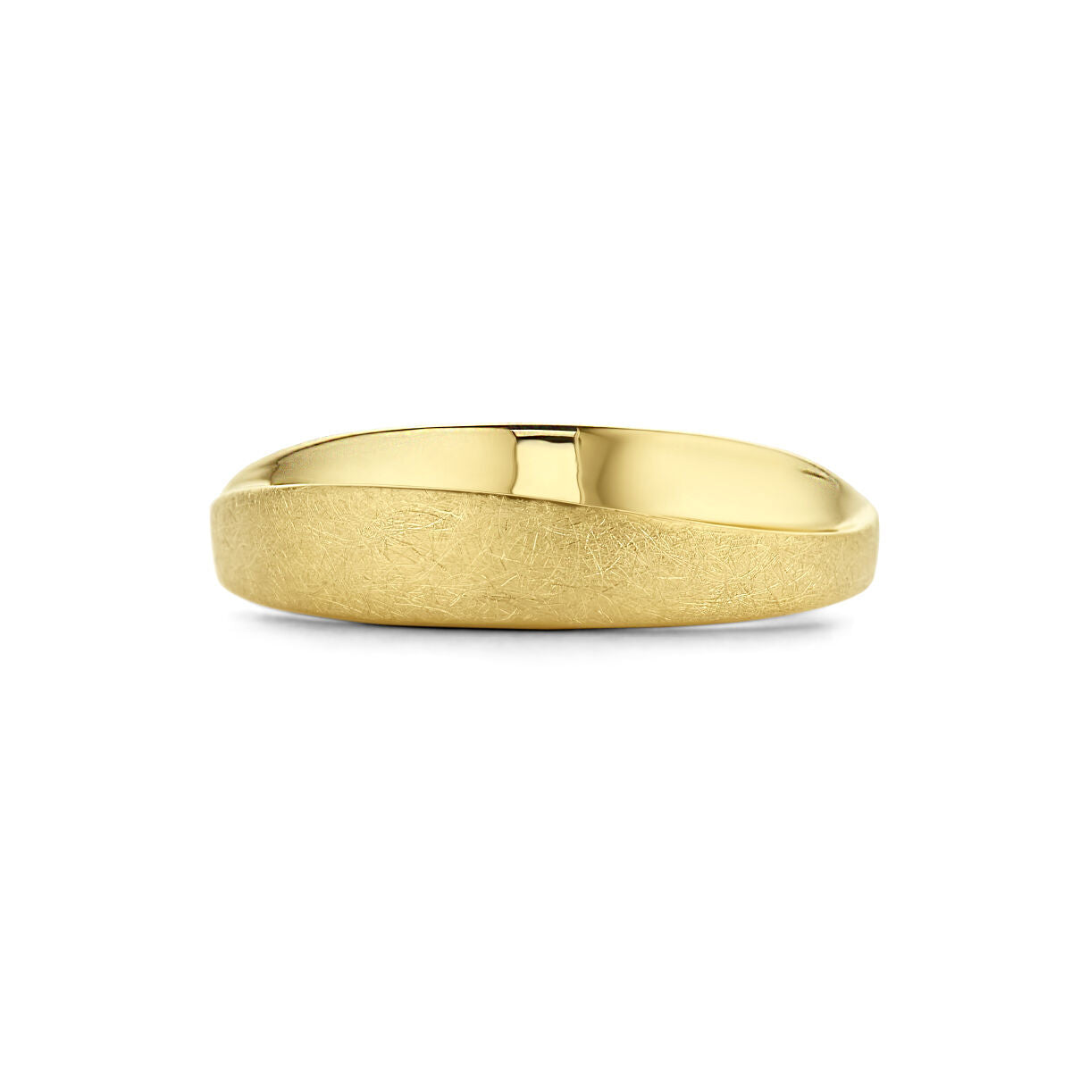 bague poli/mat or jaune 14K