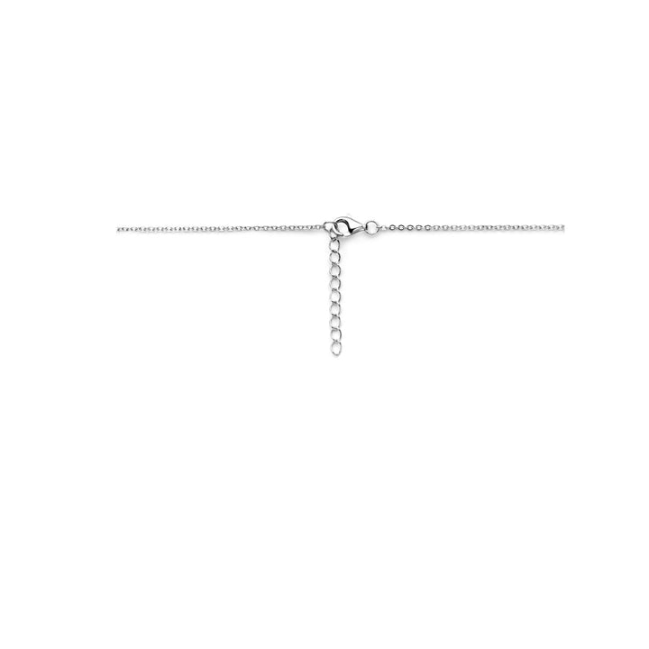 collier hartjes zirkonia 42 + 3 cm zilver gerhodineerd