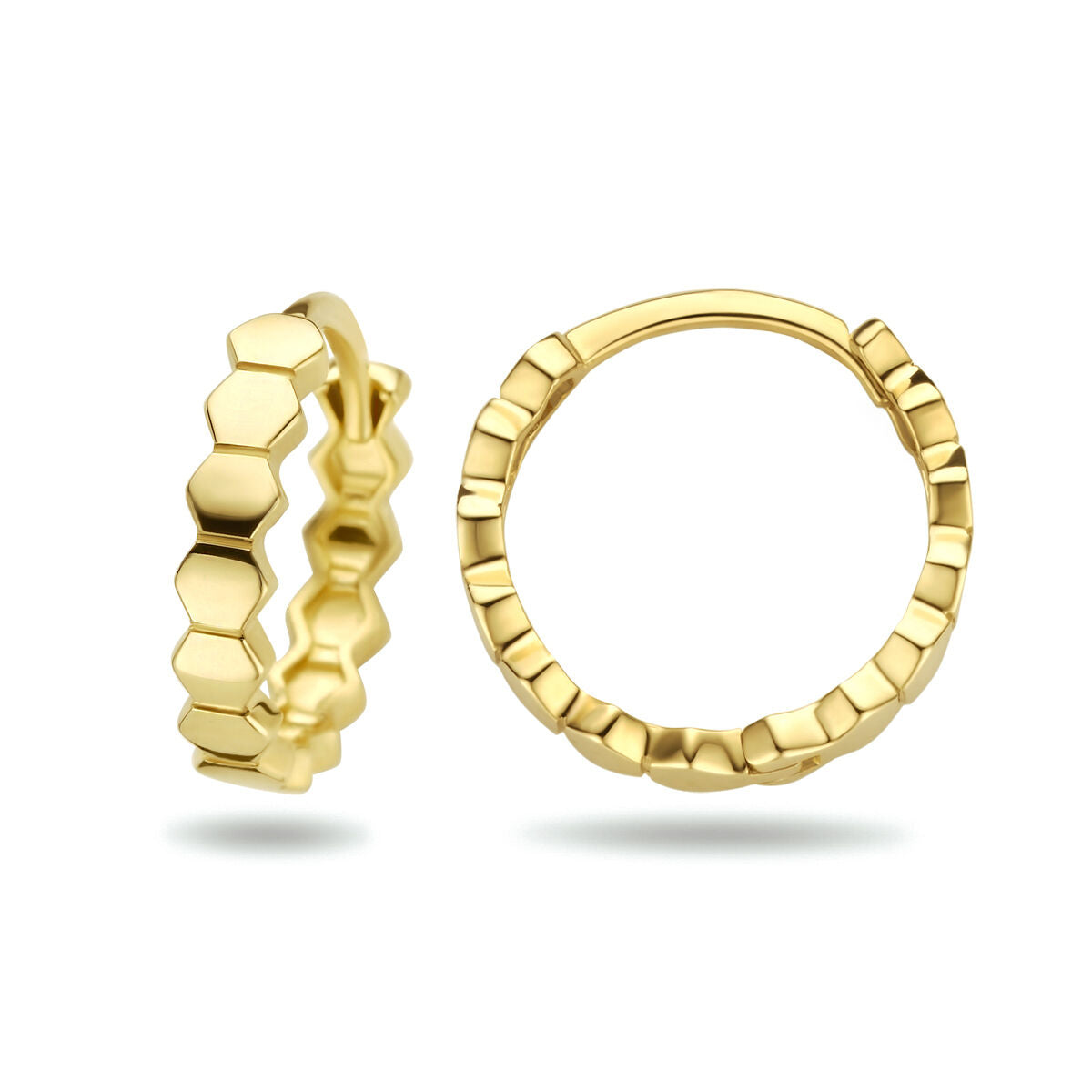 créoles hexagonales 14K or jaune