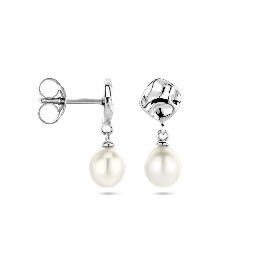 oorhangers parel zilver gerhodineerd