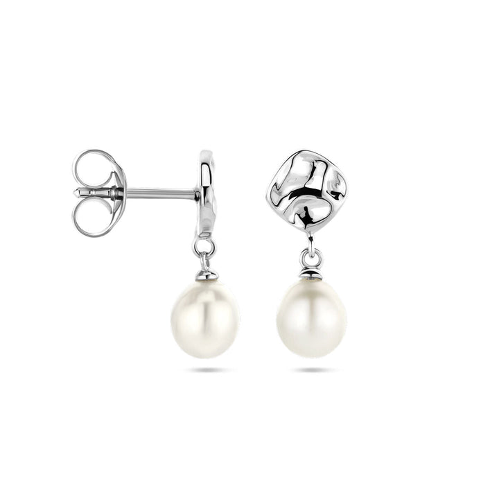 oorhangers parel zilver gerhodineerd
