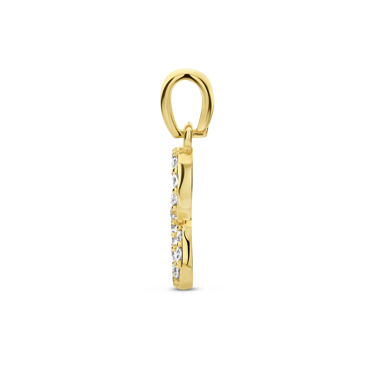 pendentif infinity zircone or jaune 14K